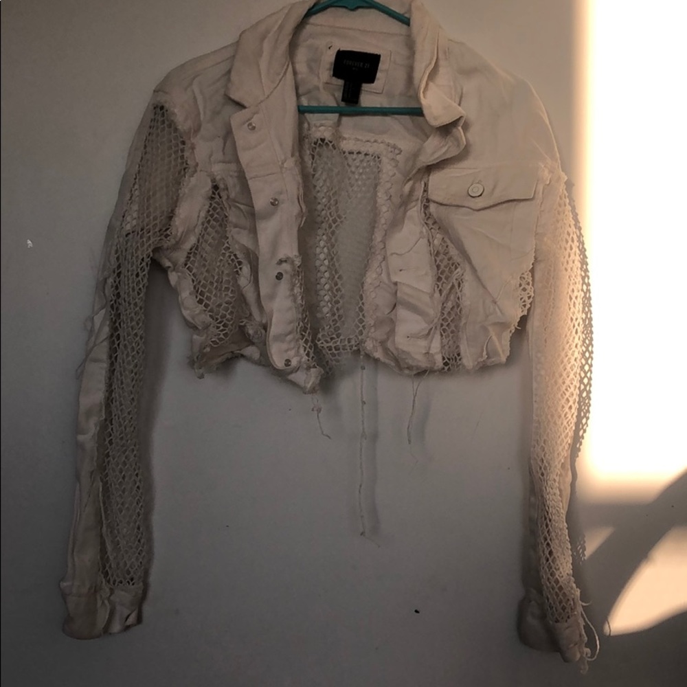 Cropped Lace Jean Jacket